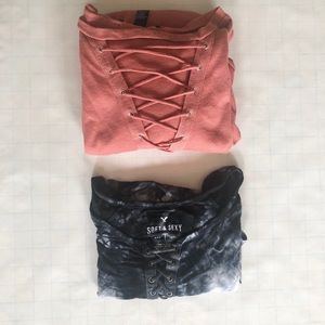 Bundle 2 lace up tops